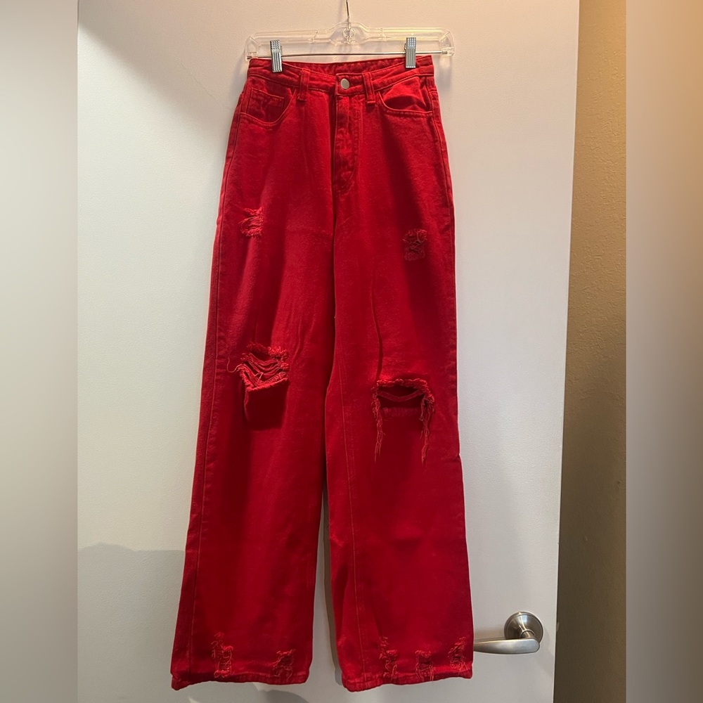 Red jeans